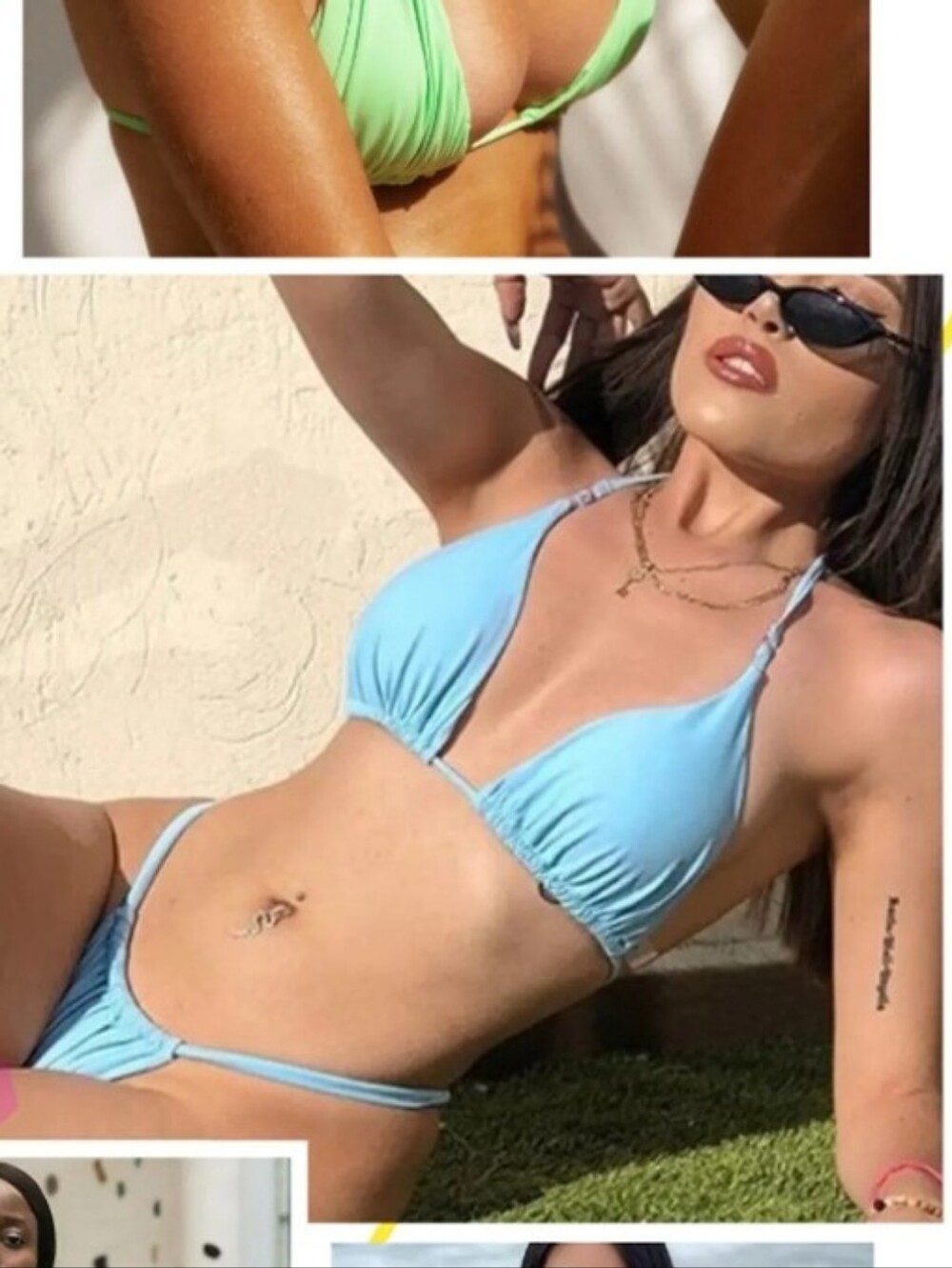 Light Blue Ruched Triangle Bikini Set by - Picture 6 of 6
